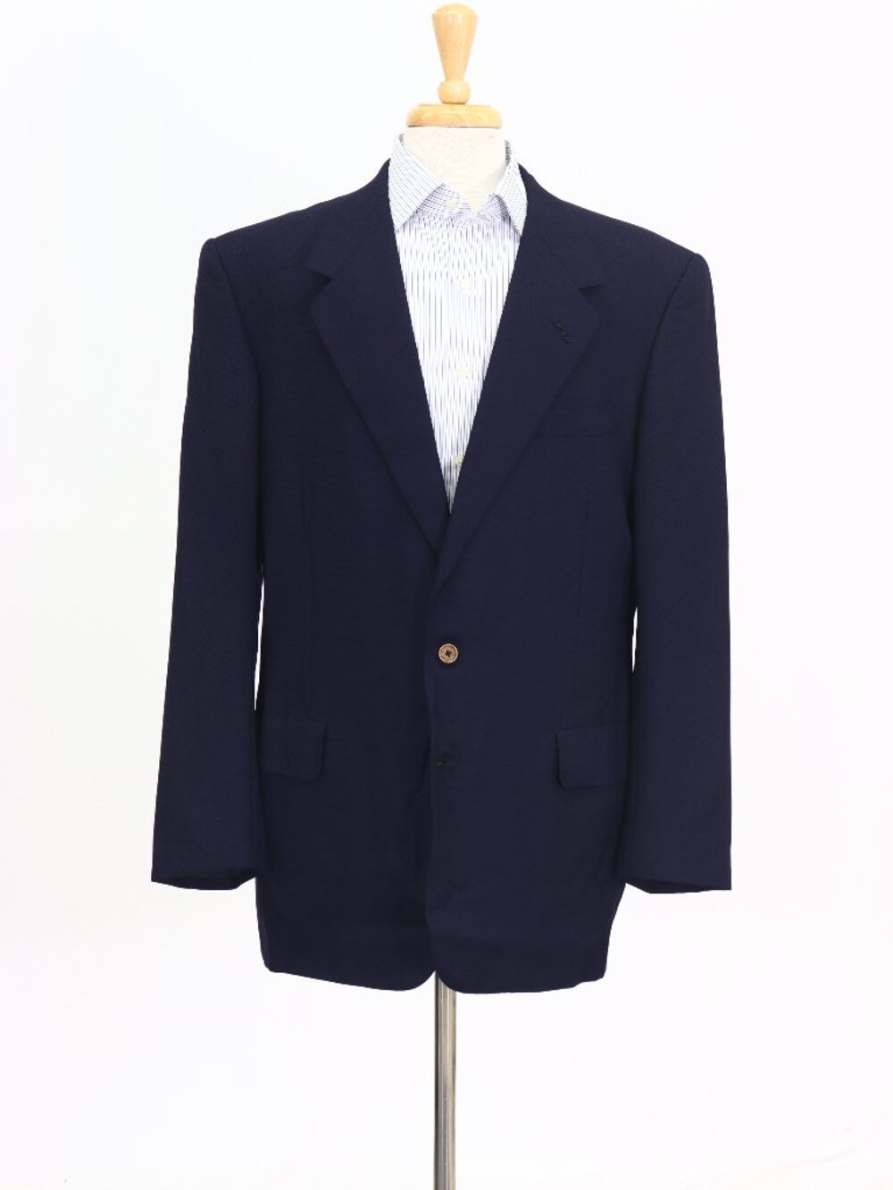 Oxxford Clothes 44L Navy Blazer Sport Coat Jacket 2-Button Solid W964